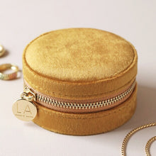 Load image into Gallery viewer, Round jewellery case - mustard