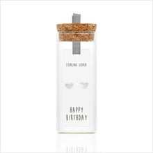 Load image into Gallery viewer, Silver heart studs - happy birthday