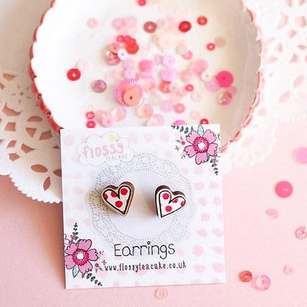 Wooden earrings - heart
