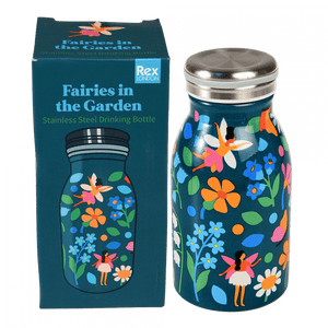 Stainless steel water bottle - fairies in the garden