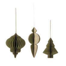 Load image into Gallery viewer, Xmas decs - tinkle ornament - green - set of 3