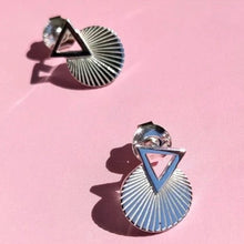 Load image into Gallery viewer, Art deco stud earrings - silver