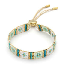 Load image into Gallery viewer, Aurora aqua & gold friendship bracelet