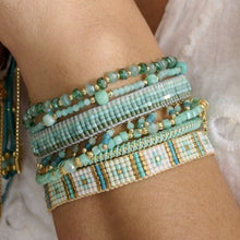 Load image into Gallery viewer, Aurora aqua & gold friendship bracelet