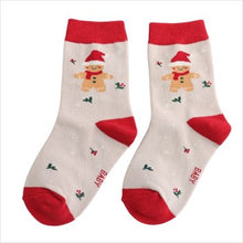 Load image into Gallery viewer, Baby Christmas gingerbread socks - green