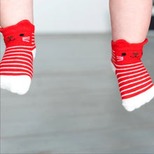 Load image into Gallery viewer, Kitten design baby sock (4 pairs)