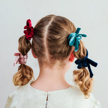 Load image into Gallery viewer, Blackberry velvet bow scrunchies