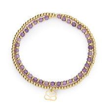 Load image into Gallery viewer, Bluebell gold & amethyst stretch bracelet