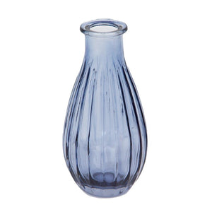 Boho ribbed glass bud vase