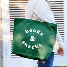 Load image into Gallery viewer, Books & snacks tote bag - various colours