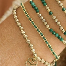 Load image into Gallery viewer, Braid forest green gold bracelet
