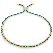 Load image into Gallery viewer, Braid forest green gold bracelet