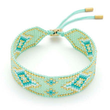 Load image into Gallery viewer, Carys aqua & gold friendship bracelet