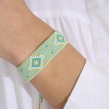 Load image into Gallery viewer, Carys aqua & gold friendship bracelet
