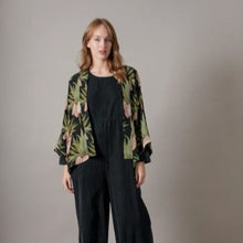 Load image into Gallery viewer, Deco bud kimono - black