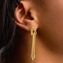Load image into Gallery viewer, Double strand knot earrings