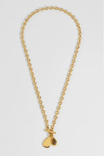 Load image into Gallery viewer, Cabochon drop T-bar pendant - gold
