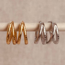 Load image into Gallery viewer, Duo hoop earrings - silver