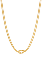 Load image into Gallery viewer, Double stand knot necklace - gold