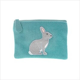 Felt rabbit purse - light blue