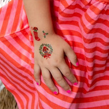 Load image into Gallery viewer, Temporary tattoos - festive sausage dog