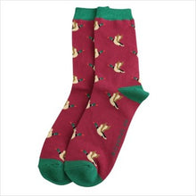 Load image into Gallery viewer, Flying ducks socks - oxblood