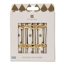 Load image into Gallery viewer, Saucer crackers - gold Christmas