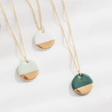 Load image into Gallery viewer, Gold dipped necklace - forest green