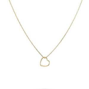 Gold open heart necklace