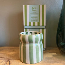 Load image into Gallery viewer, Cabana striped ceramic candles - various scents