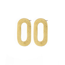 Load image into Gallery viewer, Flat chain hoop earrings