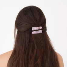 Load image into Gallery viewer, Marble hair slides - lilac - set of 2