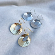 Load image into Gallery viewer, Hammered curl earrings - silver & gold