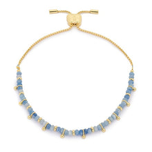 Load image into Gallery viewer, Harmony gold & blue aventurine gemstone bead bracelet