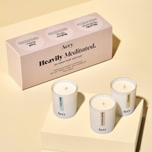 Load image into Gallery viewer, Heavily meditated gift set of 3 votive candles