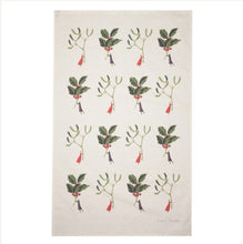 Load image into Gallery viewer, Christmas tea towel - holly & mistletoe
