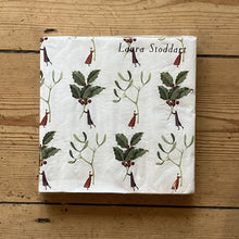 Load image into Gallery viewer, Holly & mistletoe paper napkins
