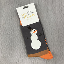 Load image into Gallery viewer, Snowmen stripe socks - grey
