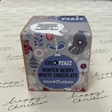 Load image into Gallery viewer, Dark chocolate & raspberry snowflakes