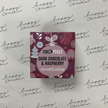 Load image into Gallery viewer, Dark chocolate & raspberry snowflakes