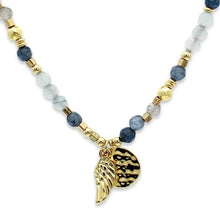 Load image into Gallery viewer, Indra denim gemstone beaded necklace
