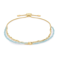 Load image into Gallery viewer, Juniper gold & blue topaz double strand bracelet