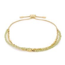 Load image into Gallery viewer, Juniper peridot & gold multi-strand bracelet