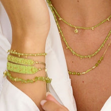 Load image into Gallery viewer, Maya gold & lime beaded friendship bracelet