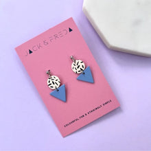 Load image into Gallery viewer, Mini Memphis triangle stud earrings (gold) - various colours
