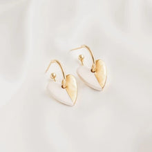 Load image into Gallery viewer, Mini ceramic hearts huggie hoop earrings