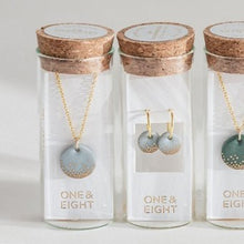 Load image into Gallery viewer, Gold mist hoop studs - dove grey