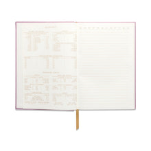 Load image into Gallery viewer, Hard cover suede cloth journal - 'notes' - lilac