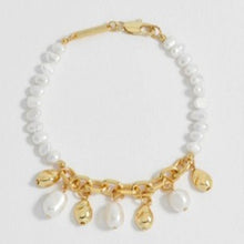 Load image into Gallery viewer, Pearl & molten pebble charm necklace