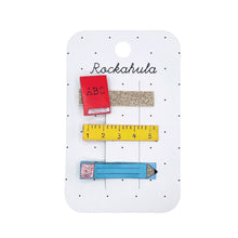 Load image into Gallery viewer, I love school hair clip set